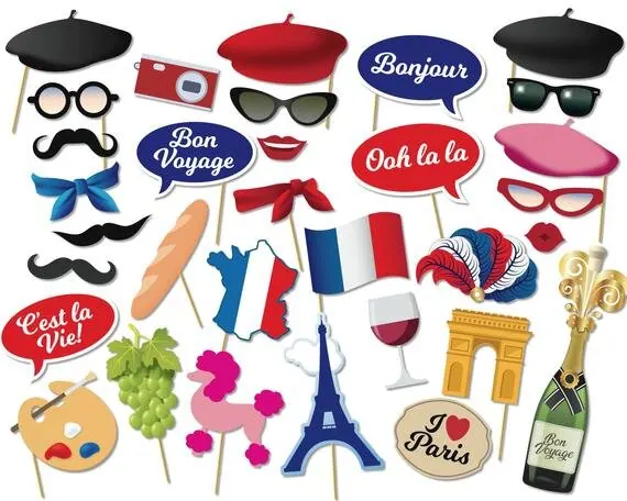 Photo booth with french props